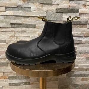 Terra Men’s 8 Black Leather Chelsea Work Boots | CSA Safety Toe, Slip Resistant